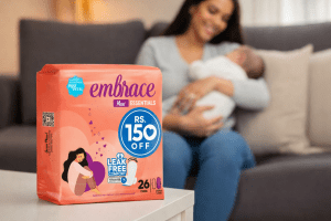 Embrace maternity pad with mother and baby